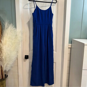 Gracia Royal‎ Blue Spaghetti Strap Lined Jumpsuit. Size Small.